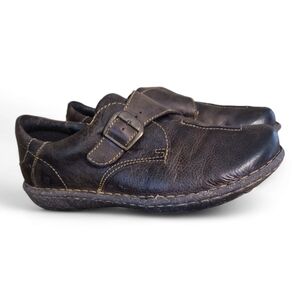 Born W62021 Gilda Women Brown Leather Monk Strap Oxford Shoe Size 8